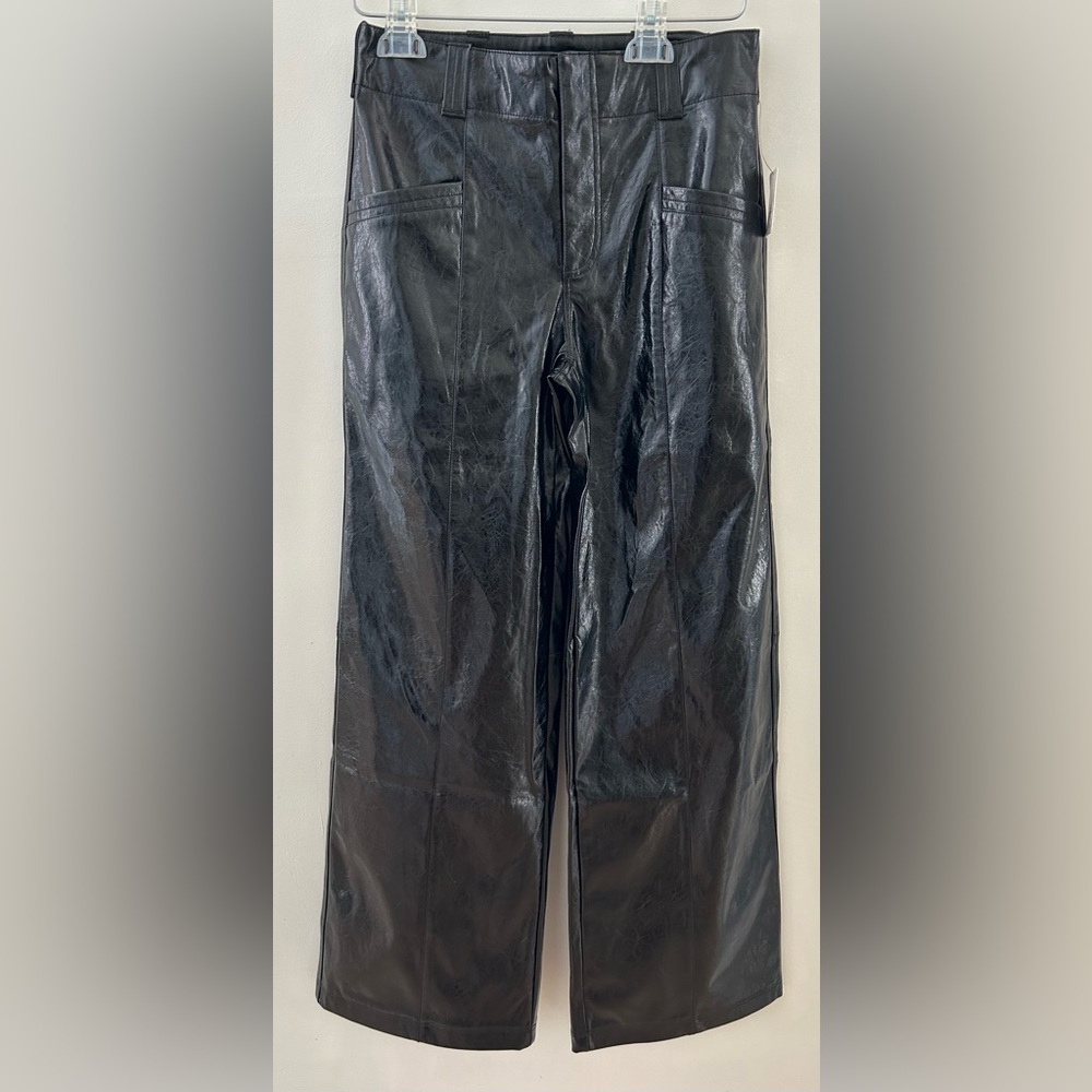 Free People Star-Crossed Lovers Vegan Leather Pants size 0 NWT - Picture 3 of 7